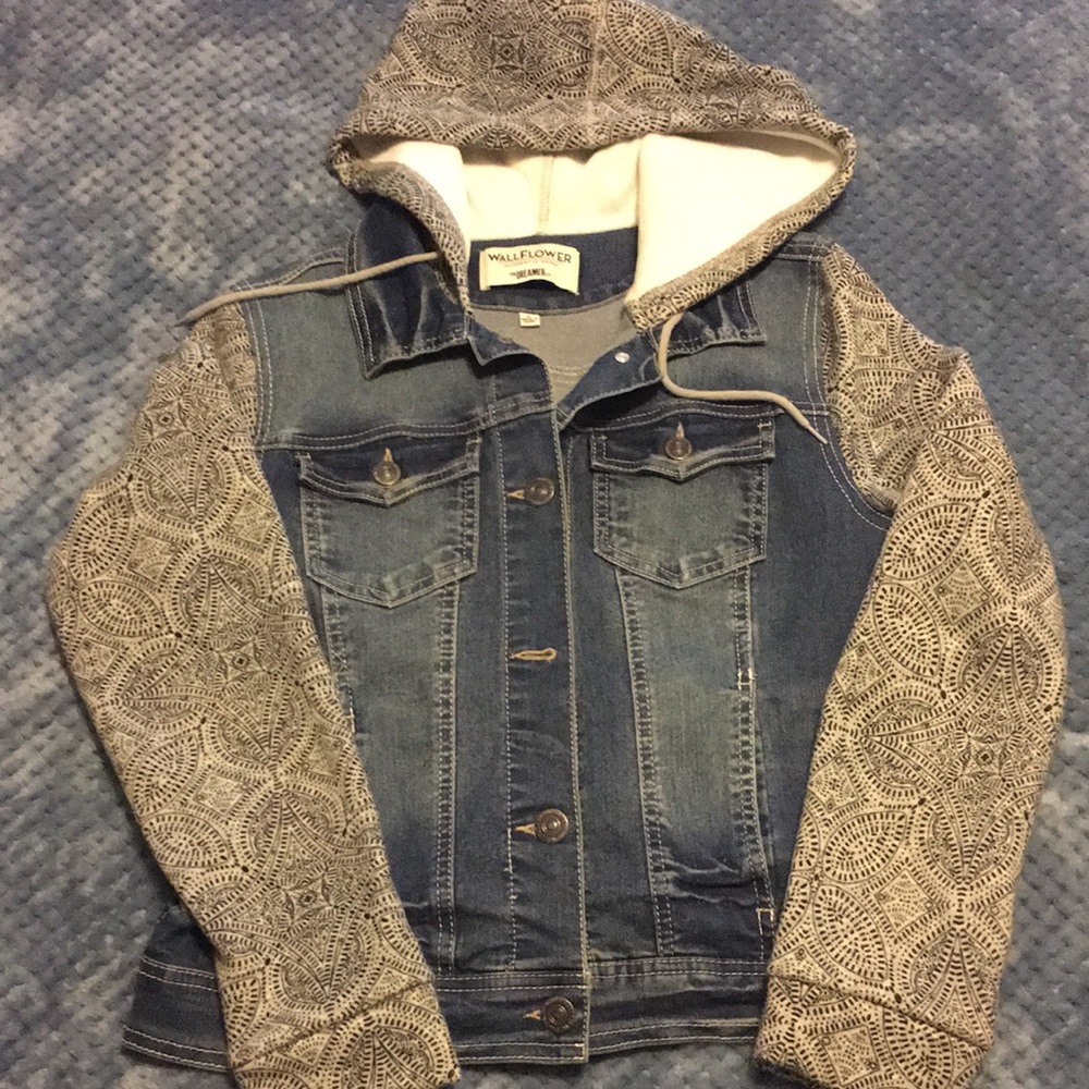 Wallflower fuzzy jean jacket